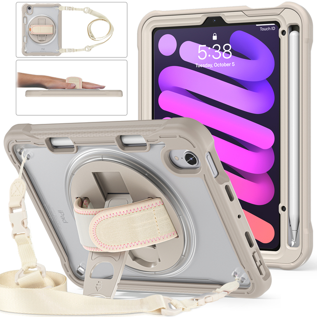 Custom Color Popular TPU Protective case for iPad Mini 6/ Mini 7 8.3 Inch 2021 with Shoulder Belt