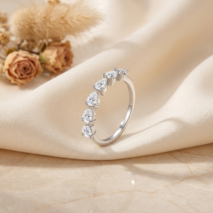 Luxury Moissanite Rhodium Plated Prong Setting 925 Sterling Silver High-end Stacking Eternity Band Rings for Women Fine Jewelry - Product Image 1