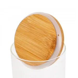 Bamboe Jar Opslag Inblikken Deksels Drinkbeker Covers Herbruikbare Seal Ring Grenen Houten Deksel Caps