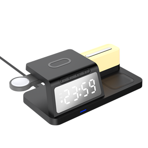 Station de charge sans fil 15W, réveil de bureau, lampe de bureau, chargeur 4 en 1 pour téléphone, montre, écouteurs - Product Image 3