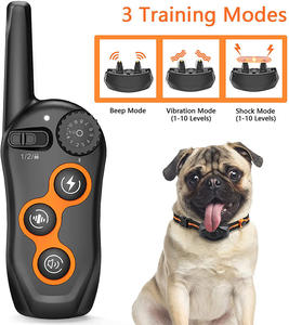 IPX7 <span class=keywords><strong>collier</strong></span> de dressage de <span class=keywords><strong>chien</strong></span> rechargeable étanche télécommande à choc électrique 1300ft 3 Modes d'entraînement (bip Vibration) plastique - Product Image 2