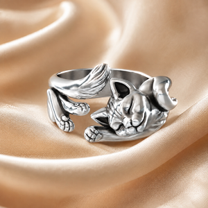 Anello Aperto Regolabile con Totem di Gatto Vintage per Donne, Gioiello da Dito alla Moda - Product Image 4