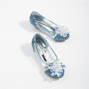 Scarpe da Principessa per Bambine, Nuove Scarpe con Tacco Alto per Sfilate, Scarpe di Cristallo per Esibizioni, Calzature per Bambine Più Grandi - Product Image 1
