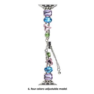 Cristales de Vidrio de Colores, Diamantes 3D, Ecológicos, con Fijación en Caliente, Correa Elástica con Cierre, Ojo de Caballo, para Apple Watch, iWatch 9.ª Generación, Huazi - Product Image 4