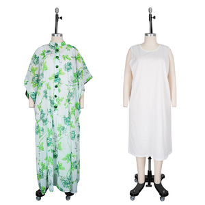 Vestidos Africanos Plus Size para Mulheres, Casuais e Elegantes, com Mangas em Forma de Morcego, Impressão Digital em Chiffon + Conjunto de Vestido Interno para Igreja - Product Image 5