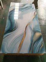 Nuevo Diseño, Lámina de Mármol UV con Líneas Doradas, Decoración de Pared, Revestimiento de PVC, Revestimiento de Carbono, Piedra Artificial, Panel de Pared de Plástico UV