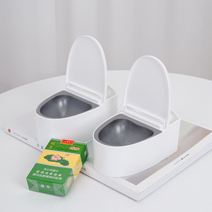 Cenicero de pared para inodoro con tapa, blanco, ovalado, duradero, estante de almacenamiento para baño, para accesorios de fumar - Product Image 2