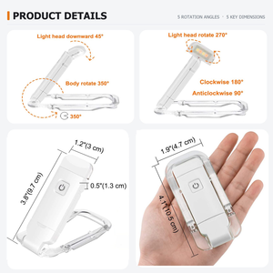 LED <strong>Clip</strong> <strong>on</strong> Book <strong>Light</strong> USB Rechargeable Dimmable Reading Lamp Portable Bookmark Night <strong>Light</strong> Eye Protection for Reading in <strong>Bed</strong> - Product Image 2