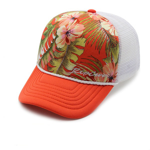 Casquette Trucker 5 Panneaux LFCAP B01550 en Maille avec Mousse Premium et Motif Floral, Unisexe, pour Enfants, 100% Polyester, Quatre Saisons, Vente en Gros - Product Image 1