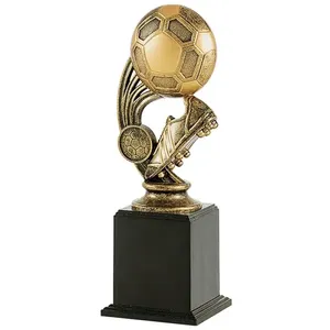 Trofeo Sportivo di Calcio in ABS Dorato con Base Nera – Personalizzabile - Product Image 1