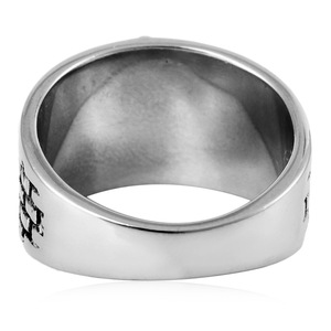 yunnique Men's <b>Titanium</b> Steel <b>Ring</b> Pyramid Eye Design Brick Pattern Freemason Symbol Gift Jewelry - Product Image 3