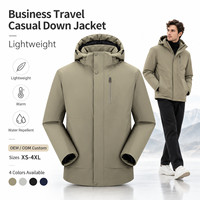 Veste technique en duvet pour homme, légère, hydrofuge, pour voyages d'affaires, avec logo personnalisé, OEM, tailles XS-4XL, sourcing