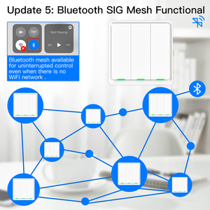 Interruptor Tuya Funciona Sin <span class=keywords><strong>Internet</strong></span>, Bluetooth, Interruptor de Pared Inteligente de un Solo Punto, Compatible con Smartlife APP, Alexa y Google Home - Product Image 3