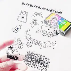 도매 MIX 저렴한 공장 크리스마스 투명 투명 실리콘 우표 DIY 카드 만들기 스크랩북