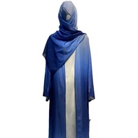 R-210 En Gros NewSaudi Arabie Gradient Paillettes Abaya En Mousseline De Soie Matériel Musulman Brillant Cardigan Robe Avec Correspondant Keffiyeh