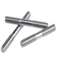 Vis à double extrémité en acier inoxydable M10 M12 M30 SS201 SS304 SS316 SS316L SS410 A2 A4 avec écrou et rondelle plate à ressort DIN938 DIN934