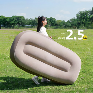Canapé gonflable électrique en tissu peluche avec pompe intégrée pour usage extérieur et intérieur, idéal pour la pause déjeuner - Product Image 5
