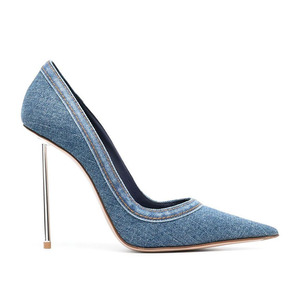 <span class=keywords><strong>Scarpe</strong></span> con tacco a spillo di alta qualità con tacco in <span class=keywords><strong>Denim</strong></span> Trendy Design a punta <span class=keywords><strong>scarpe</strong></span> da ufficio per l'autunno/inverno - Product Image 3