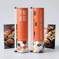 Boîte à sushi cylindrique en carton kraft écologique et recyclable, de qualité alimentaire, anti-fuite, avec tube à sushi à pression