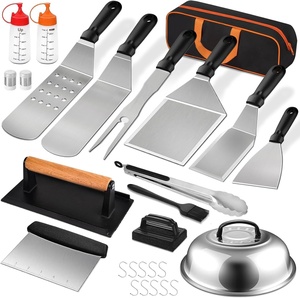 Ensemble d'outils de <span class=keywords><strong>barbecue</strong></span> 27 pièces en acier inoxydable pour camping, comprenant couvercle de cuisson, spatule de <span class=keywords><strong>barbecue</strong></span>, presse à burger, brosse pour <span class=keywords><strong>plaque</strong></span> de cuisson - Product Image 1
