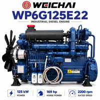 Mesin Diesel Konstruksi Weichai WP6G125E22 92kW 123HP 6 Silinder 2200RPM Turbo Mesin Industri untuk Mesin Pompa Loader