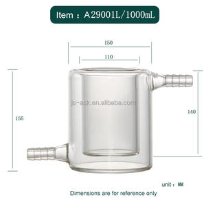 Copo de Reação de Vidro com Isolamento Circulante ASK Manufacture, com Dupla Camada, 50, 100, 250, 500, 1000, 2000ml - Product Image 6