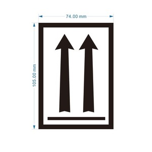 Étiquette d'avertissement pour marchandises dangereuses 105x74mm Flèches rouges vers le haut Étiquette d'emballage pour logistique express - Product Image 2