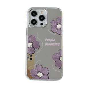 Custodia per <span class=keywords><strong>iPhone</strong></span> 17 PROMAX con effetto 3D e design floreale viola, finitura a specchio, cornice argentata, compatibile anche con <span class=keywords><strong>iPhone</strong></span> 16, in materiale morbido. - Product Image 6