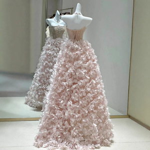 S2924L nuova moda dolce <span class=keywords><strong>rosa</strong></span> brillante diamante <span class=keywords><strong>abito</strong></span> in <span class=keywords><strong>Tulle</strong></span> senza spalline stile principessa elegante <span class=keywords><strong>lungo</strong></span> festa di compleanno <span class=keywords><strong>abito</strong></span> da sera - Product Image 5