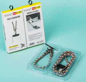 Câbles de lanière de 7MM 60W <span class=keywords><strong>2</strong></span> en <span class=keywords><strong>1</strong></span> corde tressée colorée <span class=keywords><strong>0</strong></span>.3M 1M câble de données de charge rapide tête en alliage de Zinc pour tous les téléphones mobiles - Product Image 3