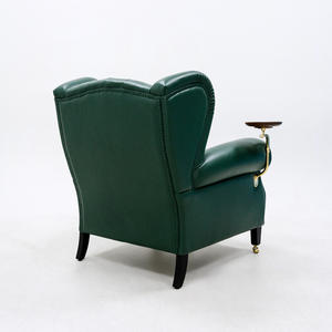 Sillón Premium Verde Cigar, Sillón de Ocio Americano de Lujo Ligero, Sofá Individual con Reposabrazos, Muebles de Madera para Sala de Estar, Sillón Island - Product Image 4