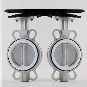 Directo de fábrica SS304 PTFE Forrado Manual Oblea Válvula de <span class=keywords><strong>mariposa</strong></span> Acero inoxidable para agua Gas Aceite Aire Garantía de 2 años Hecho en China - Product Image 4