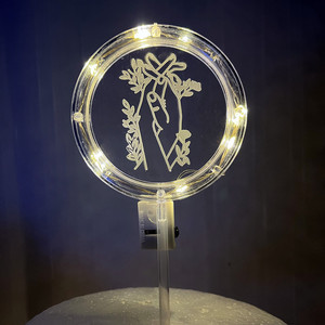 ท็อปเปอร์เค้กอะคริลิคพร้อมไฟ LED รูปวงแหวนขอแต่งงาน สำหรับตกแต่งงานแต่งงาน วันเกิด และวันวาเลนไทน์ - Product Image 4