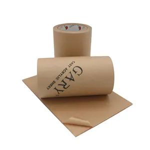 定制标志低价涂层橡胶亚克力板表面保护棕色颜色45gsm牛皮纸牛皮纸卷