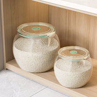 Conteneur à riz en plastique transparent hermétique, pot de stockage alimentaire de cuisine, boîte de conservation anti-poussière avec couvercle en forme d'écorce de mandarine