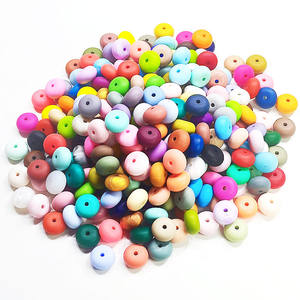 Venta al por mayor 14MM Multicolor impreso cuentas de silicona suave bebé <span class=keywords><strong>chupete</strong></span> <span class=keywords><strong>cadena</strong></span> DIY cuentas anticaída cuentas sueltas - Product Image 4