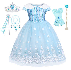 Costume di Halloween Vestito da Principessa Blu per Bambine <span class=keywords><strong>Abbigliamento</strong></span> per Feste di Compleanno per Bambini Costume da Elsa e Biancaneve Vestito Elegante per Ragazze - Product Image 1