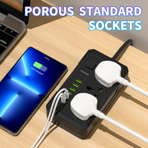 Mô Hình Mớ<span class=keywords><strong>i</strong></span> 2500W Màu Đen Phổ Quát Vớ<span class=keywords><strong>i</strong></span> 3 Cổng USB Và 3 Loạ<span class=keywords><strong>i</strong></span> C 3 Cửa Hàng Phổ Power Strip 2M Dây Đ<span class=keywords><strong>i</strong></span>ện Mở Rộng Ổ Cắm - Product Image 4