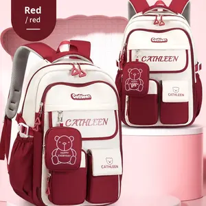 Mochila Escolar para Estudiantes de Primaria y Secundaria, Protección de la Columna Vertebral, Reducción de Peso, Gran Capacidad, Diseño en Contraste - Product Image 3