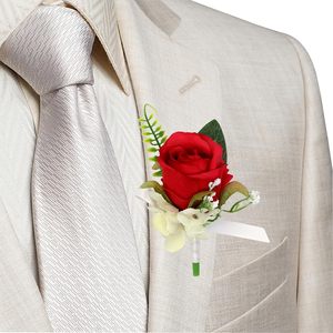 Boutonnière de mariage pour le marié et les garçons d'honneur, fleur artificielle pour la mariée et la demoiselle d'honneur, fleur de poignet - Product Image 6