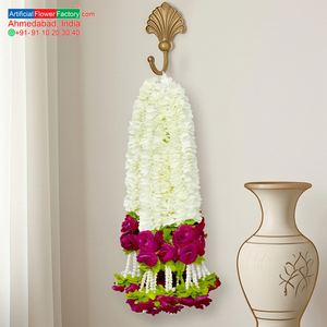 Guirnalda de Flores Artificiales con Perlas de Rosa AFF-Garland-8.5 Precio Rs.1200/10 piezas - Product Image 5