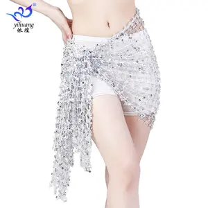Factory Wholesale New Velvet Square Scarf Dance Performance Clothing Hollow Out Belt Belly Dance Sequins Hip Scarf For Woma
