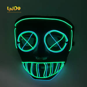 قناع هالوين مضيء قابل لإعادة الشحن مع أسلاك EL وأضواء وامضة، قناع مخيف لحفلات الكرنفال والأزياء التنكرية - هدايا للحفلات والمهرجانات - Product Image 2