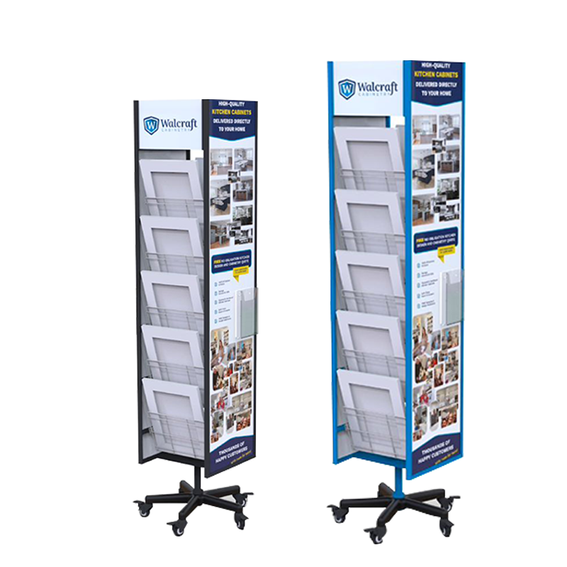 Apache 4-Side Rotating Floor Standing Metal Ceramic Tiles Display Racks Customized Color Logo Customized Size Supermarket Polish — view 4