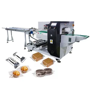 Machine à emballer de Type oreiller, Machine d'emballage de flux de biscuits boulangerie pain Toast bonbons légumes