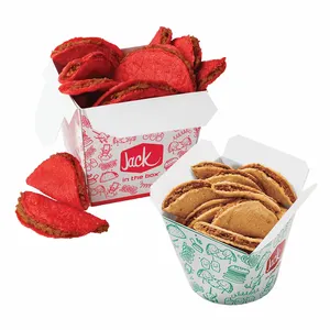 Impresión de logotipo personalizado de grado alimenticio picante pequeño Tacos cubo caja de papel para llevar Caja Mini tacos tazas soporte para tazón