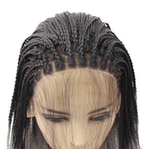 LINDAL peluca rizada trenzada estilos frontales <span class=keywords><strong>cabello</strong></span> <span class=keywords><strong>humano</strong></span>, pelucas <span class=keywords><strong>de</strong></span> <span class=keywords><strong>cabello</strong></span> <span class=keywords><strong>humano</strong></span> trenzado para mujeres negras coleta gorra corta disfraz Halloween - Product Image 3