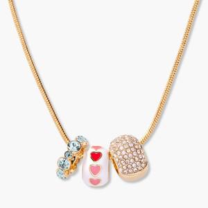 Collar de moda personalizado, cuentas de corazón esmaltadas de piedra de nacimiento personalizadas, collar DIY chapado en oro de 18K, resistente al agua y al deslustre - Product Image 3