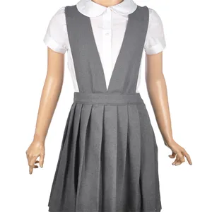 Customize Design Color Dress Women Elegant Sweet Girl Striped School Dress School Uniforms Waffle 100% Cotton School Clothes