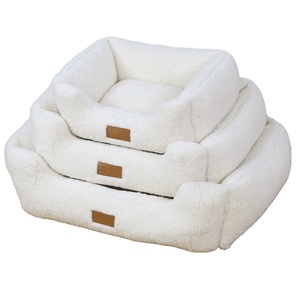 Memory-Cama grande de espuma viscoelástica para perros, cama de perro de espuma viscoelástica para cani grandi, tela de Sherpa blanca - Product Image 1